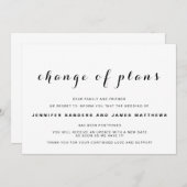 Invitation Annonce de report de mariage "Changement de plans" (Devant / Derrière)