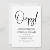 Invitation Annonce de report de mariage chic simple Oops (Devant)
