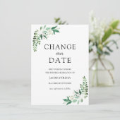 Invitation Annonce de report de mariage de verdure (Debout devant)