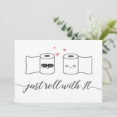 Invitation Annonce de report de mariage Just Roll With It (Debout devant)