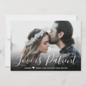 Invitation Annonce de report de mariage : L'amour est patient (Devant)