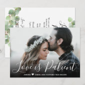 Invitation Annonce de report de mariage : L'amour est patient (Devant / Derrière)