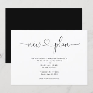Invitation Annonce de report de mariage simple