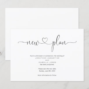 Invitation Annonce de report de mariage simple