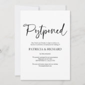 Invitation Annonce de report de mariage simple et chic (Devant)