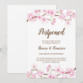 Invitation Annonce de report de mariage sous les cerisiers en (Devant / Derrière)