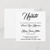 Invitation Annonce de report de mariage White (Devant / Derrière)