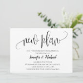 Invitation Annonce de report de plan chic moderne (Debout devant)