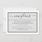 Invitation Annonce de report d'événement moderne Nouveau plan (Devant)