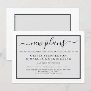 Invitation Annonce de report d'événement moderne Nouveaux pla