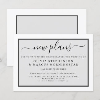 Invitation Annonce de report d'événement moderne Nouveaux pla