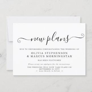 Invitation Annonce de report d'événement - Nouveaux plans