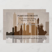 Invitation Annonce de réservation de date à Manhattan (Devant / Derrière)