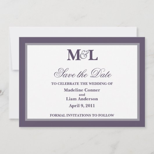 Invitation Annonce de réservation de date Double Cadre-plum (Devant)