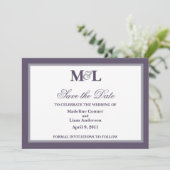 Invitation Annonce de réservation de date Double Cadre-plum (Debout devant)