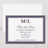 Invitation Annonce de réservation de date Double Cadre-plum (Devant / Derrière)