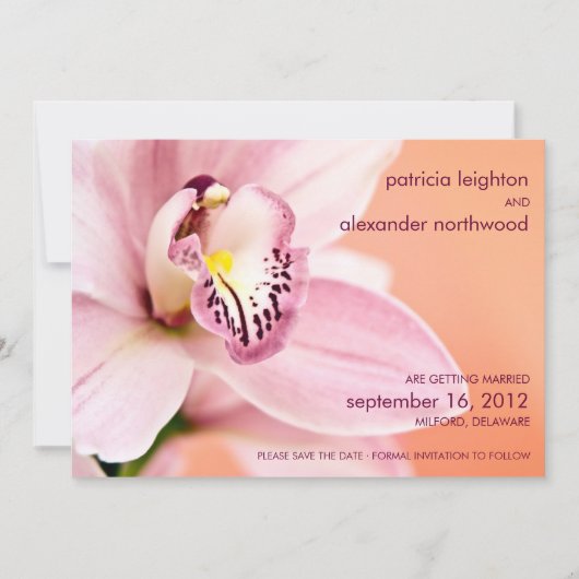 Invitation Annonce de réservation de date pour Orchidée (Devant)