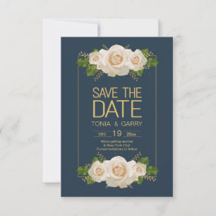 Invitation Annonce de Roses pour Sauvegarder la Date