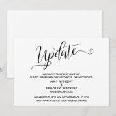 Invitation Annonce de rupture de mariage élégante et annulée (Devant / Derrière)