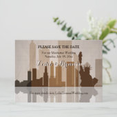 Invitation Annonce de sauvegarde de date à Manhattan (Debout devant)