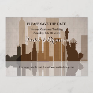 Invitation Annonce de sauvegarde de date à Manhattan