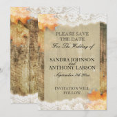 Invitation Annonce de sauvegarde de date automnale rustique e (Devant / Derrière)
