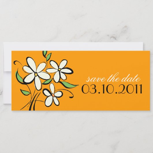 Invitation Annonce de sauvegarde de date avec des pâquerettes (Devant)