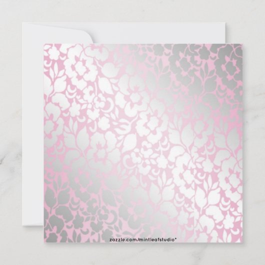 Invitation Annonce de sauvegarde de date bébé rose métallisé (Dos)