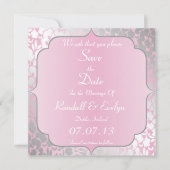 Invitation Annonce de sauvegarde de date bébé rose métallisé (Devant)