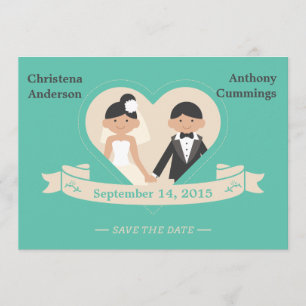 Invitation Annonce de sauvegarde de date de couple de dessin 