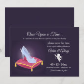 Invitation Annonce de sauvegarde de date de la pantoufle de v (Devant / Derrière)