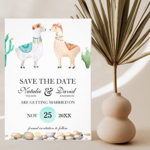 Invitation Annonce de sauvegarde de date de mariage de lama d