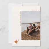 Invitation Annonce de sauvegarde de date de photo orange rétr (Dos)