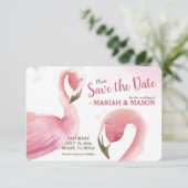 Invitation Annonce de sauvegarde de date Flamants roses (Debout devant)