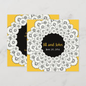 Invitation Annonce de sauvegarde de date floral jaune (Devant / Derrière)