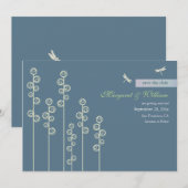 Invitation Annonce de sauvegarde de date Hollyhock & Dragon F (Devant / Derrière)