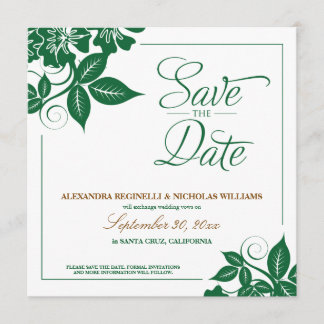 Invitation Annonce de sauvegarde de date moderne florale (ver