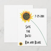 Invitation Annonce de sauvegarde de date Tournesol (Devant / Derrière)