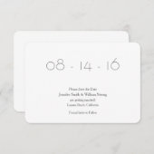 Invitation Annonce de sauvegarde de la date (Devant / Derrière)