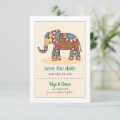 Invitation Annonce de sauvegarde de la date de l'éléphant ind (Debout devant)