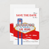 Invitation Annonce de sauvegarde de la date Las Vegas Sign (Devant / Derrière)