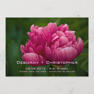 Invitation Annonce de sauvegarde de la date • Pivoine rose