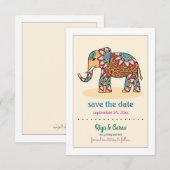 Invitation Annonce de sauvegarde de l'Éléphant d'Inde à la da (Devant / Derrière)