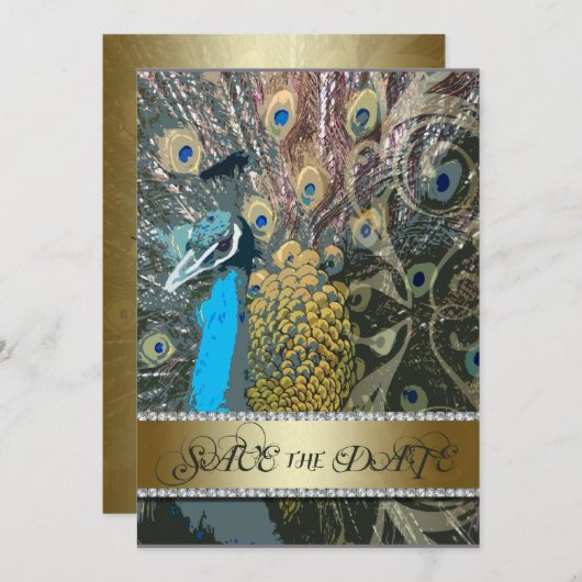 Invitation Annonce de sauvegarde du paon doré (Devant / Derrière)