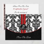 Invitation annonce de sauvegarde rouge de la date (Devant / Derrière)
