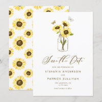 Annonce de Save the Date avec des Tournesols sur u