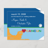 Invitation Annonce de save the date étiquette de bagage de Ca (Devant / Derrière)