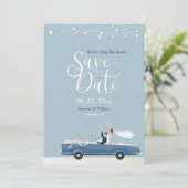 Invitation Annonce de Save the Date Something Blue (Debout devant)