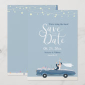 Invitation Annonce de Save the Date Something Blue (Devant / Derrière)