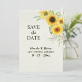 Invitation Annonce de Save the Date Tournesols (Debout devant)